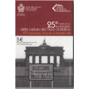 2014 - 5 Euro Argento Berlino 25° Anniversario caduta del muro